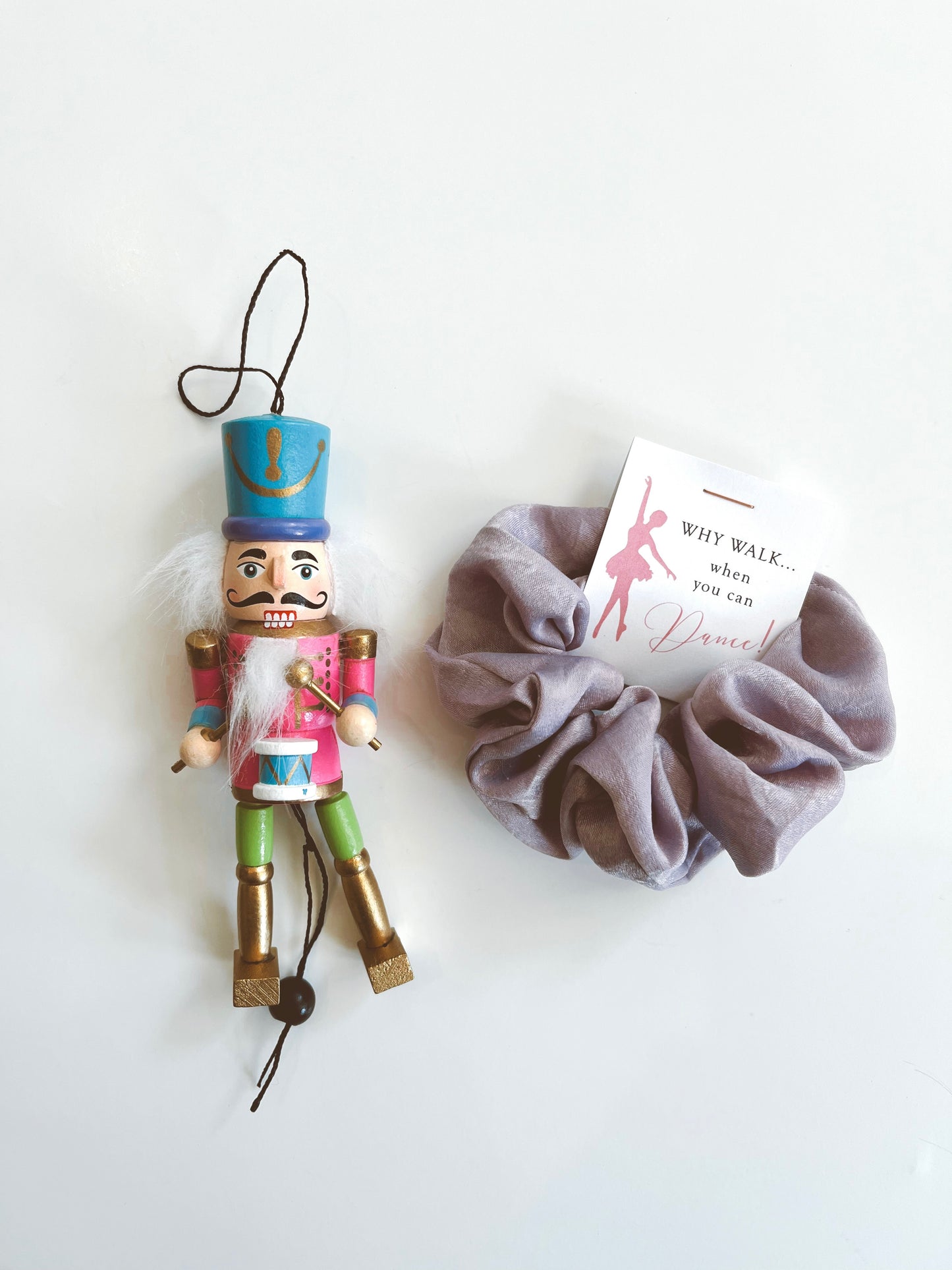 Scrunchie and Nutcracker Puppet Ornament Bundle