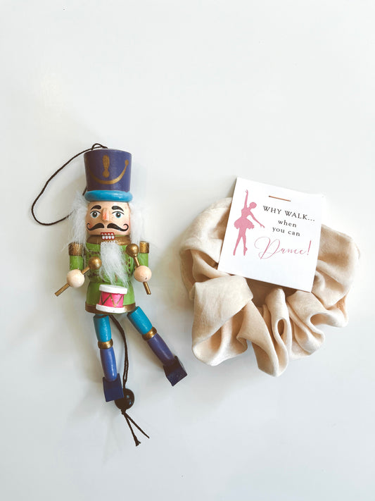 Scrunchie and Nutcracker Puppet Ornament Bundle